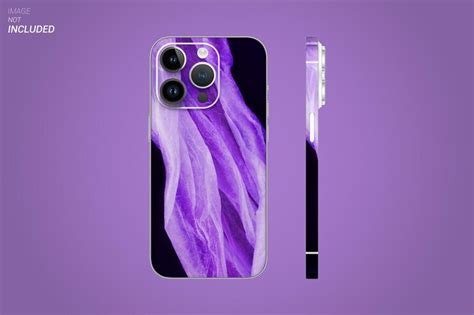 Premium PSD | IPhone 14 pro skin mockup template back and side view