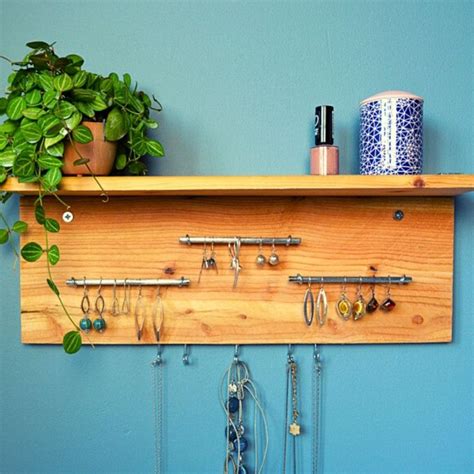 How to make a jewelry holder, a stunning rustic wooden organizer | Muur ...
