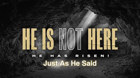 He is Not Here; He Has Risen, Just As He Said (Matthew 28:1-20) - Apr 4, 2021 - YouTube