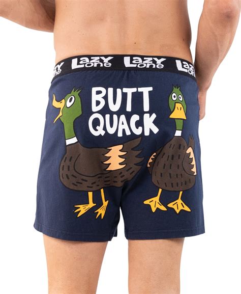 LazyOne Funny Animal Boxers, Novelty Boxer Shorts, Humorous Underwear, Gag Gifts for Men, Duck ...