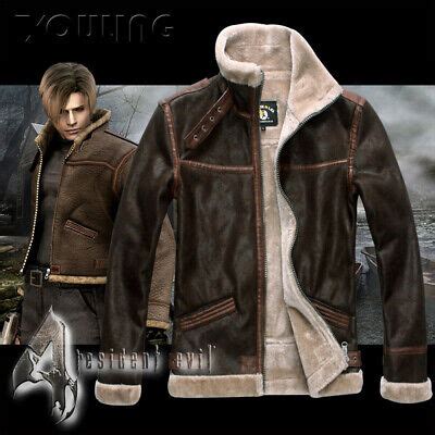 Resident Evil 4 Leon S Kennedy Men Cosplay Coat Leather Thick Casual Jacket New | eBay