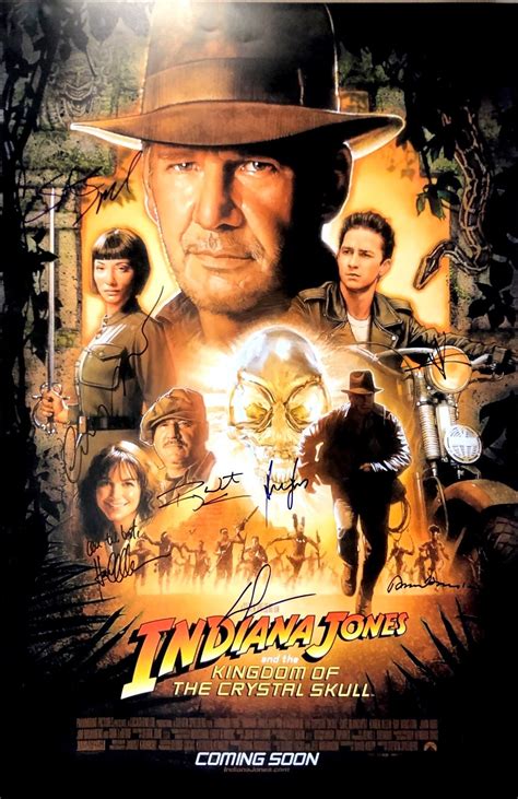 Autograph Signed Indiana Jones Crystal Skull Poster