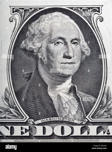 Macro of George Washington face on one dollar bill Stock Photo - Alamy