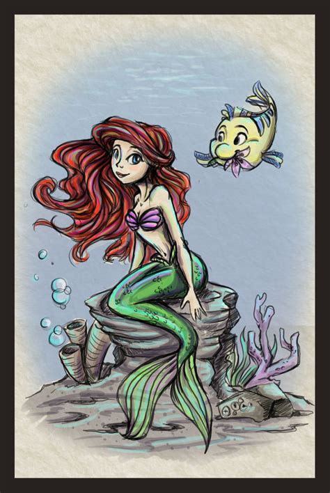 Ariel and Flounder by sharkie19 on DeviantArt