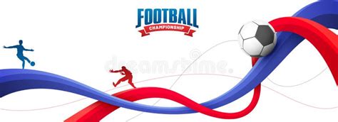 Web Banner Design, with Colorful Waves, Soccer Players in Action Stock Illustration ...