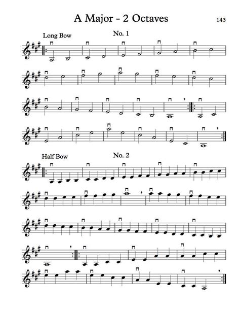 Free Two Octave Violin Scales and Arpeggios for G, A, and B Major ...