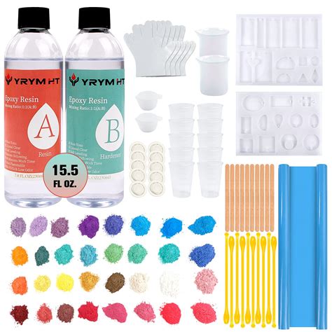 Amazon.com: Epoxy Resin Kit for Beginners - 15.5 FL.OZ. Crystal Clear Casting and Coating Epoxy ...