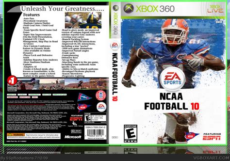 NCAA Football 10 Xbox 360 Box Art Cover by SSpRoductions