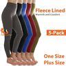 6 Pack Women's Fleece Lined Leggings Soft High Waist Slimming Winter Warm One Sz | eBay