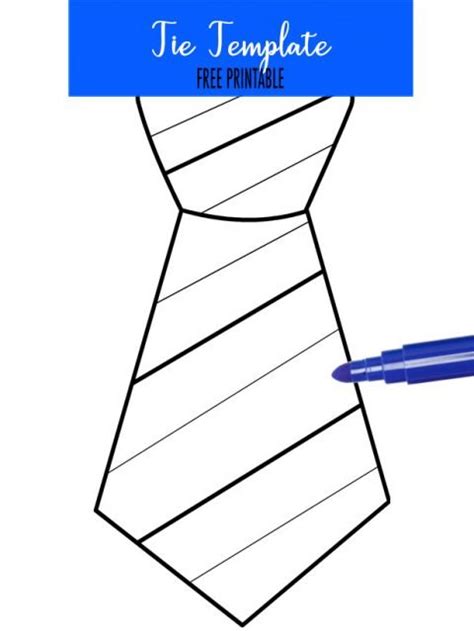 Printable Striped Tie Template | Coloring Page