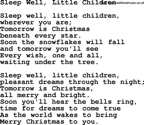 Catholic Hymns, Song: Sleep Well, Little Children - lyrics and PDF