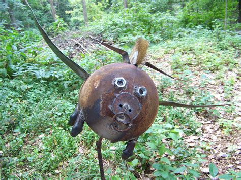 Flying Pig | Metal art sculpture, Steel art, Scrap metal art