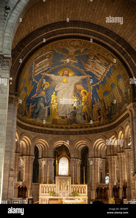 Interior of Sacre-Coeur Basilica in Montmartre, Paris, France Stock ...