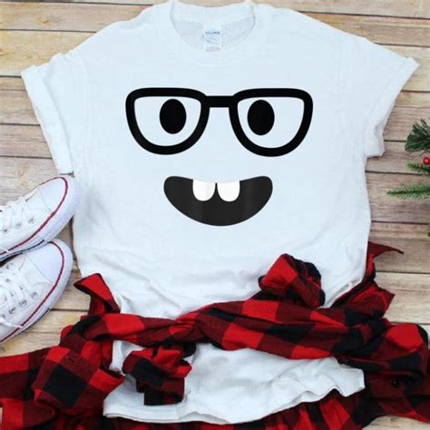 Original Nerd Face Emoji Easy Lazy Group Halloween Costume shirt ...