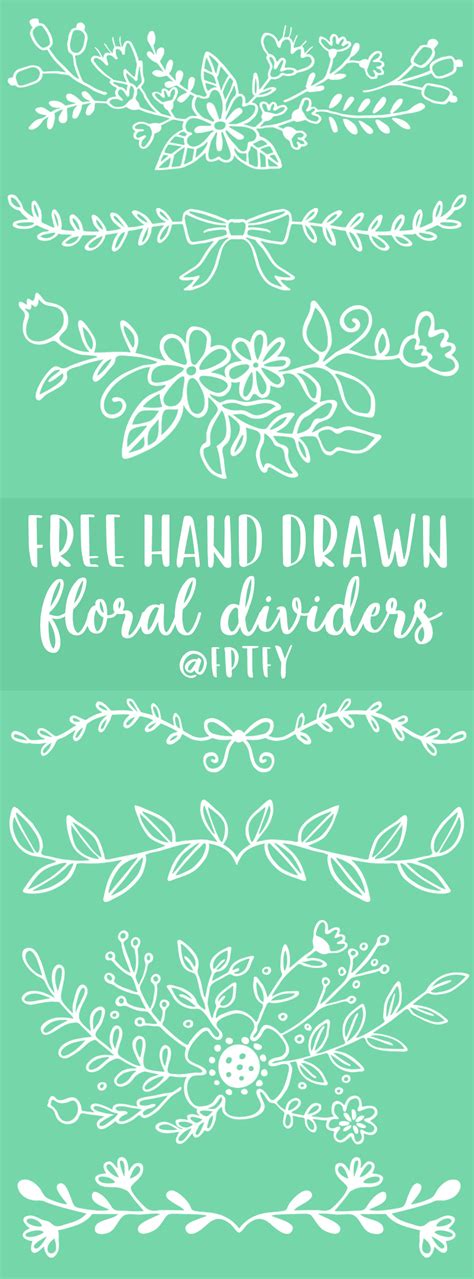 Free Hand Drawn Floral Divider Images | How to draw hands, Free hand drawing, Design art drawing