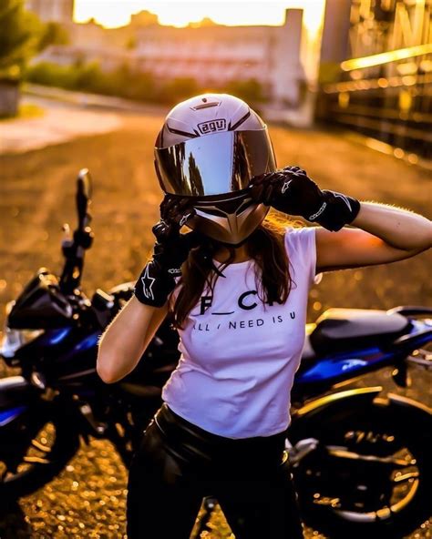 Hidden face girl style 🌷🥀 | Biker photoshoot, Biker girl, Bike pic