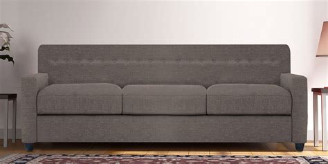 Buy Solitaire Three Seater Sofa in Grey Colour by Adorn ...