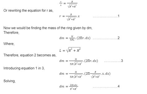 Notes on Moment Of Inertia Of Hollow Cone Formula Derivation