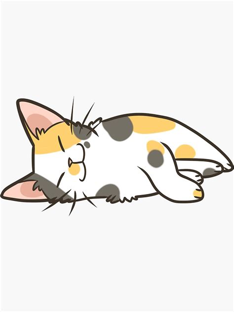 Sleeping Calico Sticker by pawlove | Nghệ thuật về mèo, Mèo tam thể, Hình vẽ dễ thương