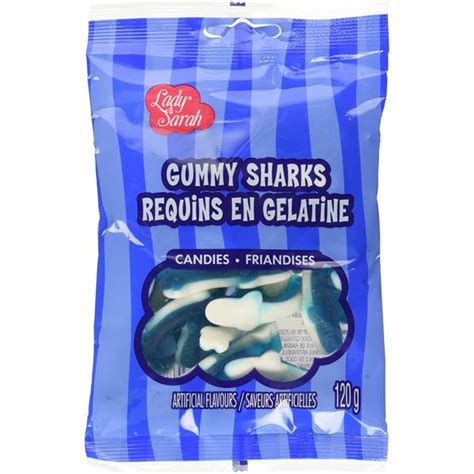 4 NEW BAGS OF LADY SARAH GUMMY SHARKS - 120G PER