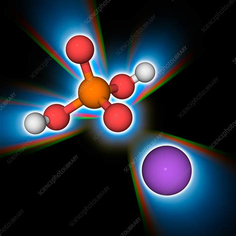 Monosodium phosphate chemical compound molecule - Stock Image - F017/0661 - Science Photo Library