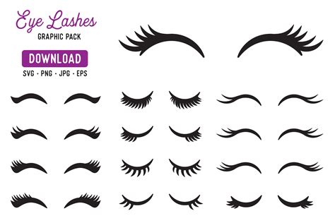 Eye Lashes Graphic Clipart Pack - Eyelashes Vector (291632) | Illustrations | Design Bundles