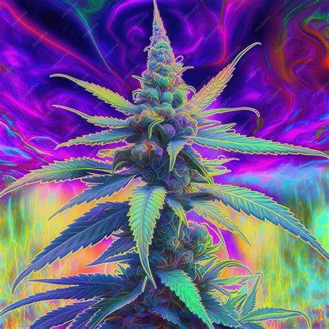 Premium Photo | Psychedelic cannabis leaf generative ai not based on ...