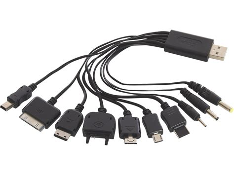 Cordon USB universel de charge 10 en 1 qui peut se brancher sur diverses sources d'alimentation ...