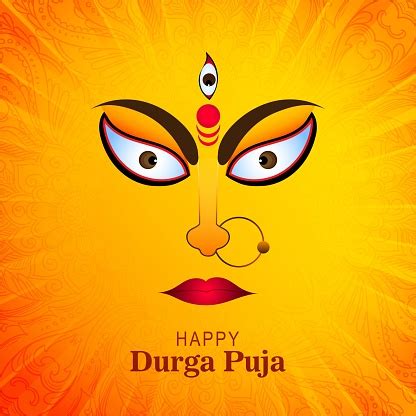 Happy Durga Pooja Religious Celebration Festival Card Background Stock Illustration - Download ...