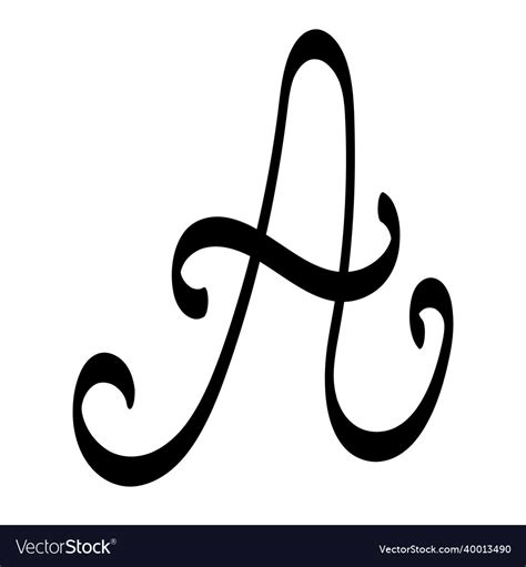 First capital letter a logo calligraphy design Vector Image