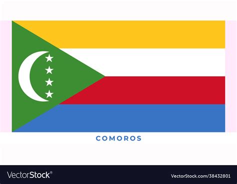 National flag comoros Royalty Free Vector Image