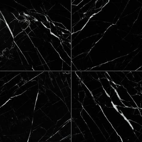 Bermar Natural Stone Black Marble Polished Marble Floor and Wall Tile (Common: 12-in x 12-in ...