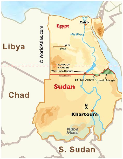 Egypt And Sudan Map