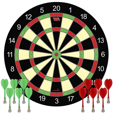 Funsparks Magnetic Dart Board Game - 12 Darts - 6 Green and 6 Red Darts ...