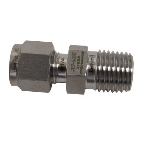 1/4" Tube X 1/4" MNPT Compression Fitting - 316 Stainless Steel