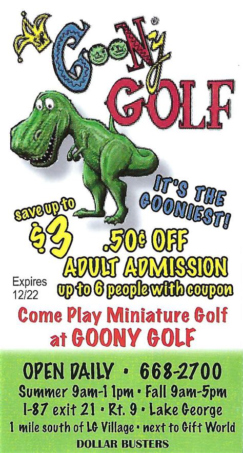 Mini Golf Coupons & Specials | Goony Golf Lake George