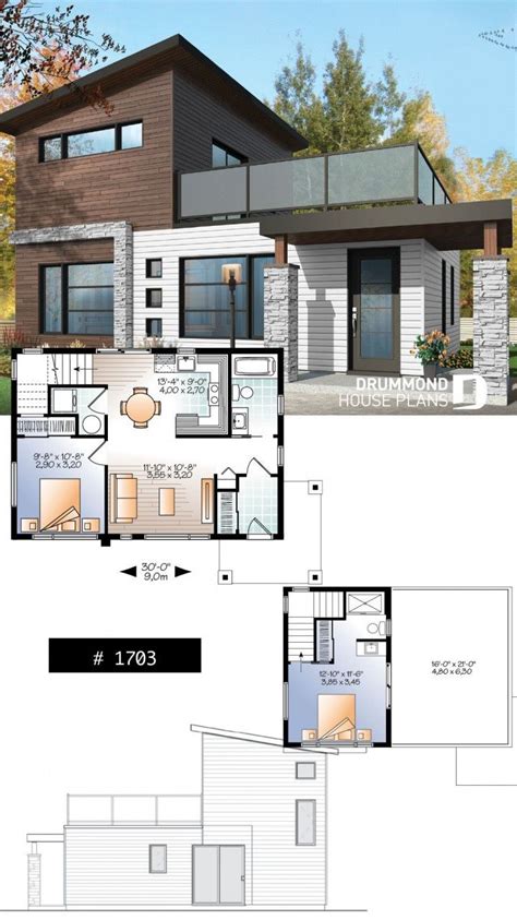 2 Bedroom Modern House Plans 2021 | 2 storey house design, Small house plans, Modern house floor ...