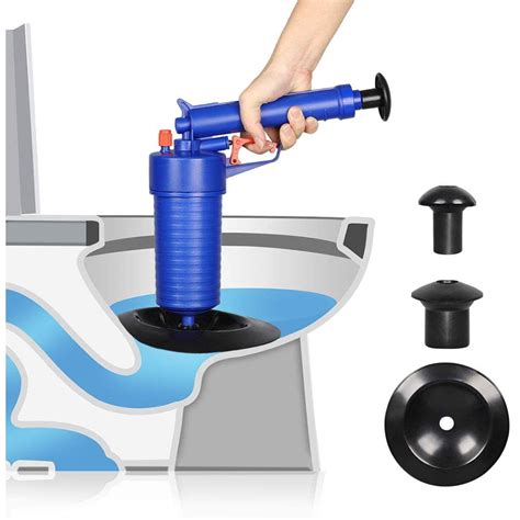 Drain Blaster, Air Powered Drain Clog Remover, High Pressure Plunger Pump Cleaner Pipe Blaster ...