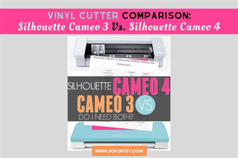 Vinyl Cutter Comparison: Silhouette Cameo 3 Vs. Silhouette Cameo 4 - So ...