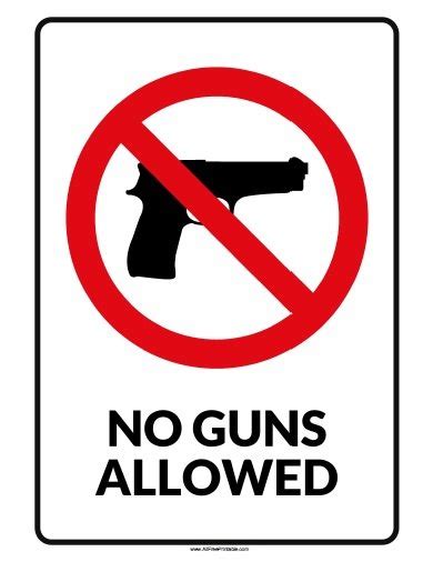 No Guns Allowed Sign – Free Printable