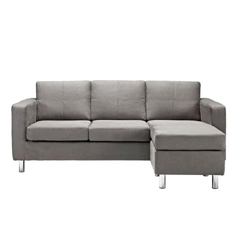 Shop Modern Grey Microfiber Small Space Sectional Sofa with Reversible ...