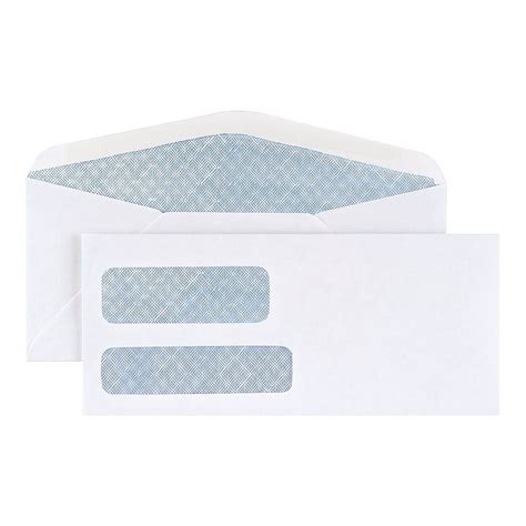 MyOfficeInnovations #10 Envelope Double Window Security-Tint Gummed Envelopes 500/Box 892095 ...