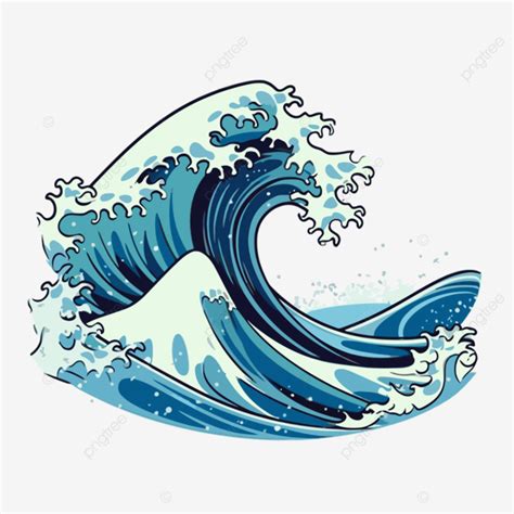 Tidal Wave Clipart Vector, Wave Clipart, In The Style Of Fluid And ...