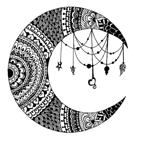 Moon Mandala Art by Akanksha Pokale