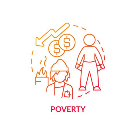 Poverty red gradient concept icon. Homelessness factor abstract idea thin line illustration ...