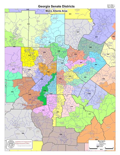 Georgia State Senate District Map - Printable Map