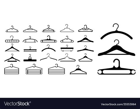 Set clothes hangers or isolated Royalty Free Vector Image