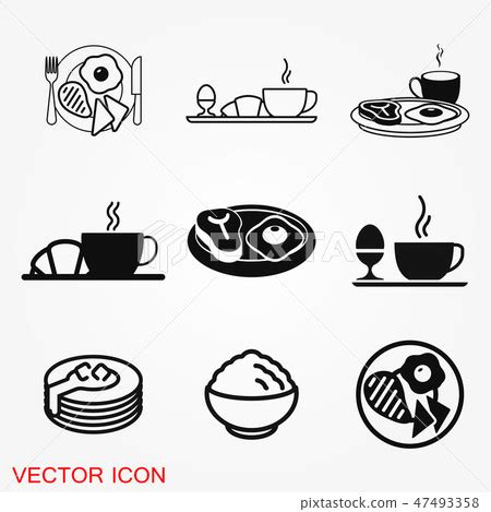 Breakfast icon. Vector symbol on a background - Stock Illustration [47493358] - PIXTA