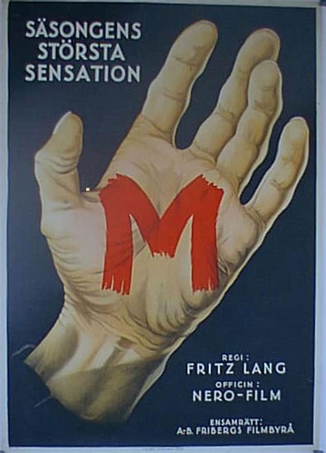 "M FRITZ LANG" MOVIE POSTER - "M" MOVIE POSTER