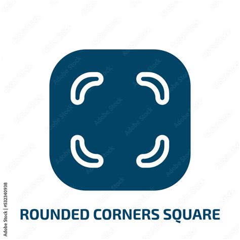 rounded corners square icon from user interface collection. Filled ...